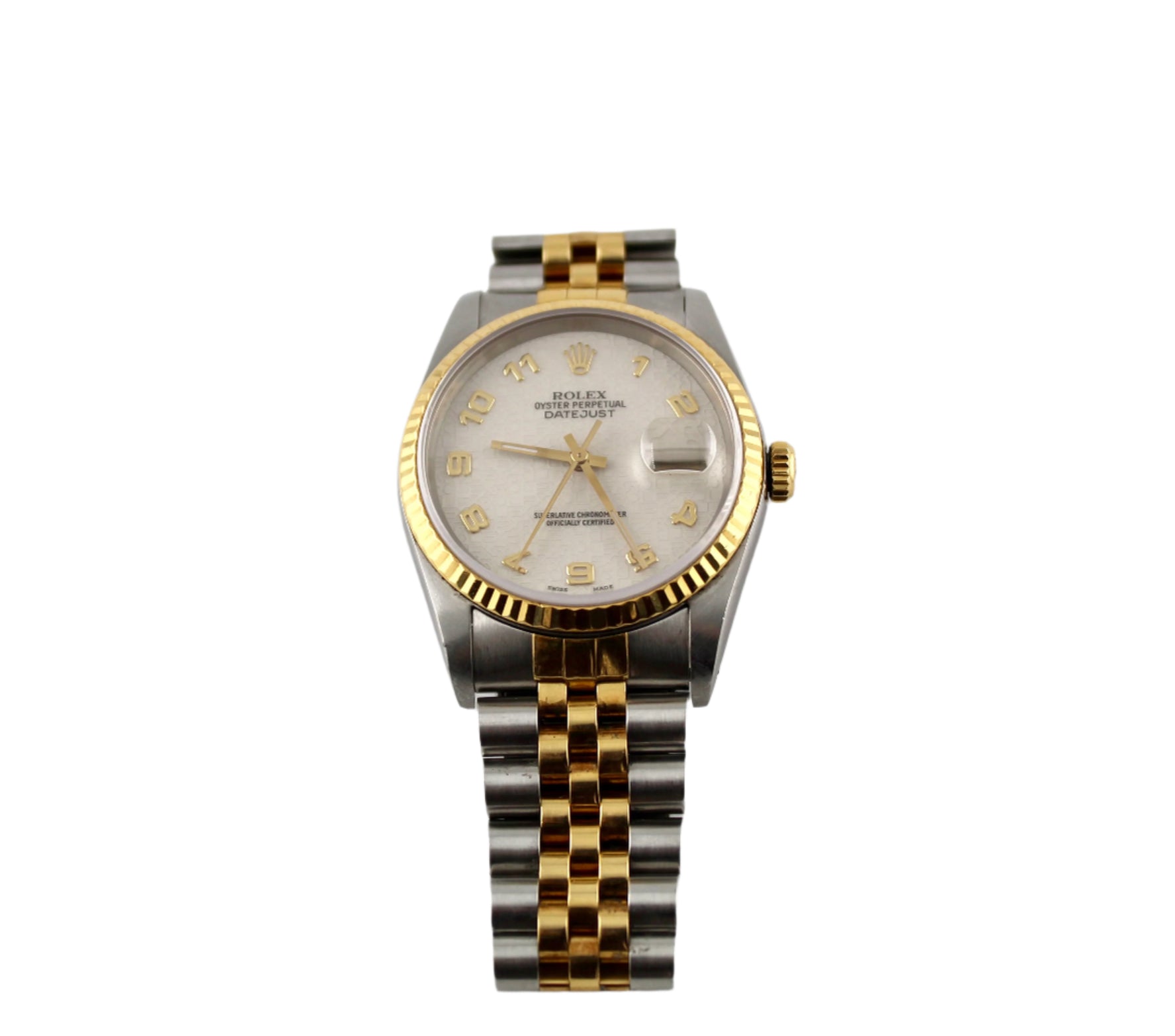 Rolex 16233 36MM Two Tone 18K Oyster Perpetual Datejust Mens Watch